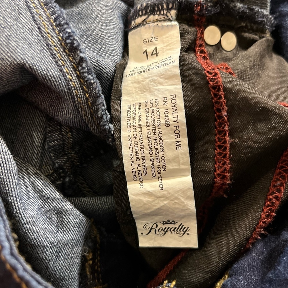 WBB Royalty For Me Dark Indigo Straight Leg Jeans Size 14 NWOT - Picture 3 of 7